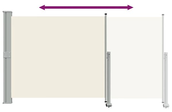 Uvlačiva bočna tenda za terasu 140 x 300 cm krem - Krema / 140 x 300 cm