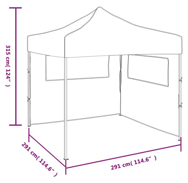 Sklopivi šator s 2 zida 291x291x315 cm krem - Krema / N/A