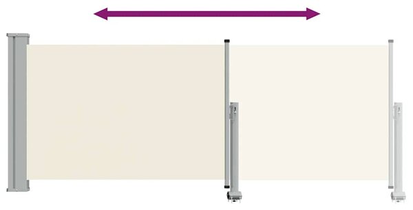 Uvlačiva bočna tenda za terasu 100 x 300 cm krem - Krema / 100 x 300 cm