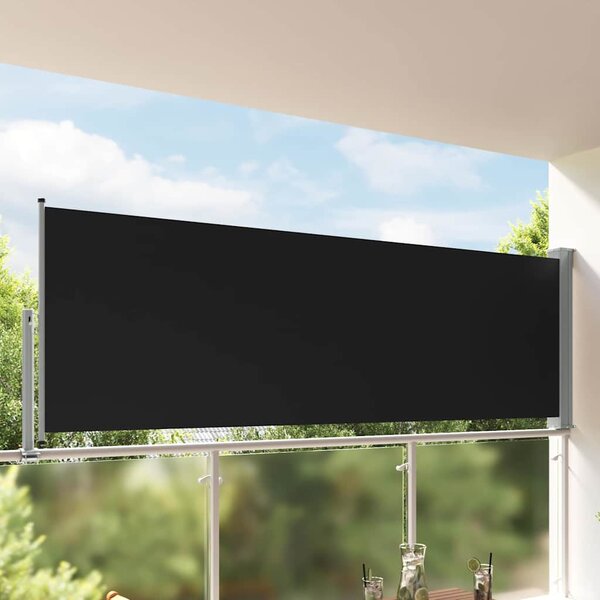 Uvlačiva bočna tenda za terasu 120 x 300 cm crna - Crna / 120 x 300 cm