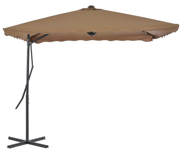 Vanjski suncobran s čeličnim stupom 250 x 250 cm smeđesivi - Tupe / N/A