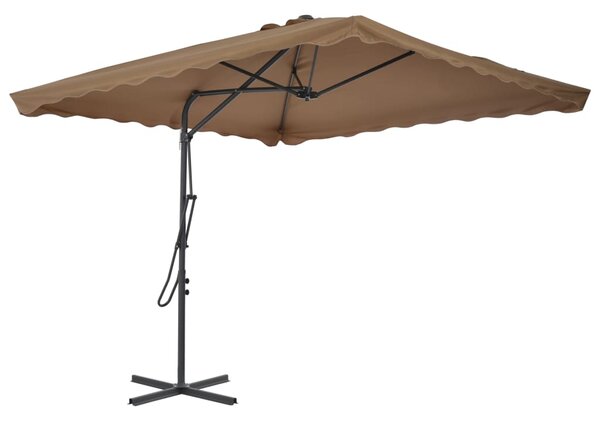 Vanjski suncobran s čeličnim stupom 250 x 250 cm smeđesivi - Tupe / N/A
