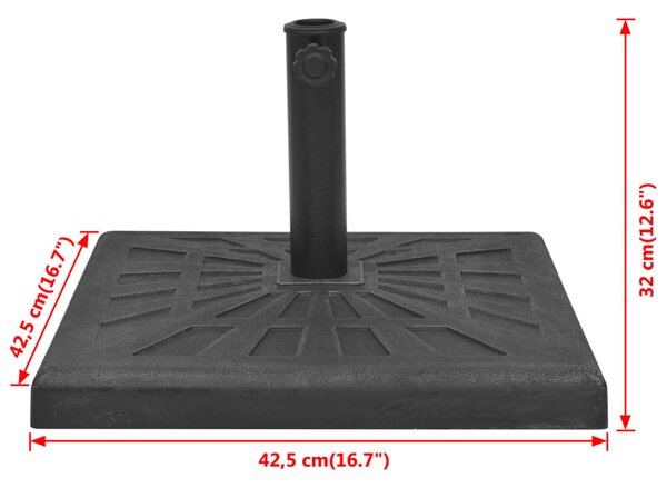 Stalak za Suncobran od Smole Pravokutni Crni 12 kg - Crna / N/A