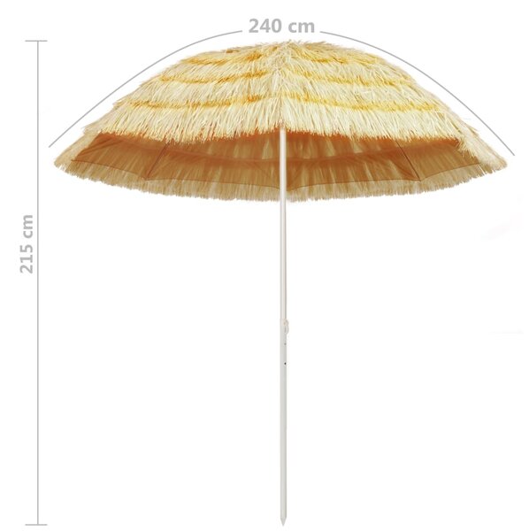 Suncobran za plažu u havajskom stilu 240 cm prirodni - Smeđa / 240 cm