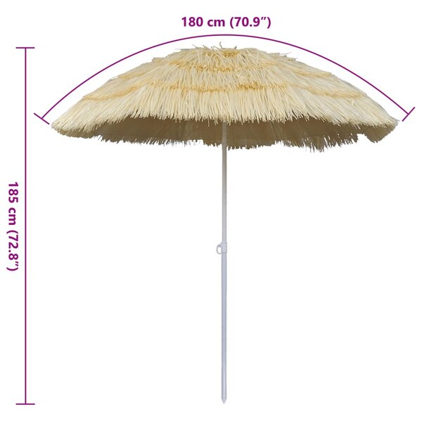 Nagibni suncobran za plažu u havajskom stilu - Bež