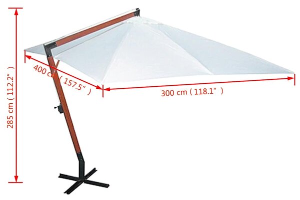 Suncobran 300 x 400 cm bijeli - Bijela / N/A