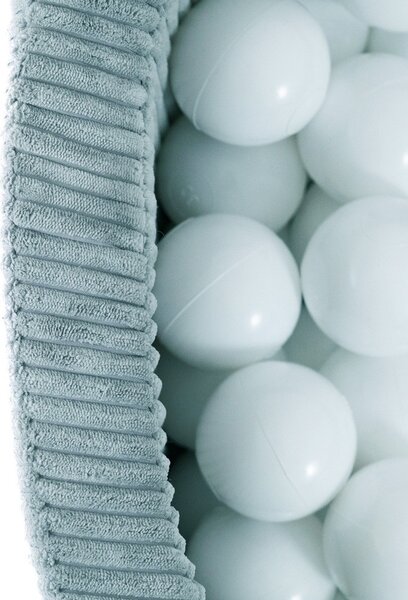 Plush Nest bazen s lopticama, plava, okrugla, 90x30, 200 loptica: biserna, biserno-mentolna, srebrna