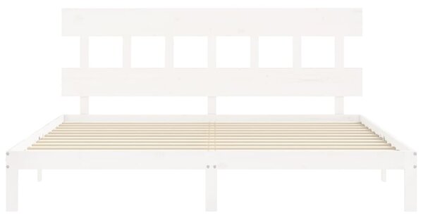 Okvir kreveta bez madraca bijeli 200x200 cm od masivne borovine - Bijela / 200 x 200 cm