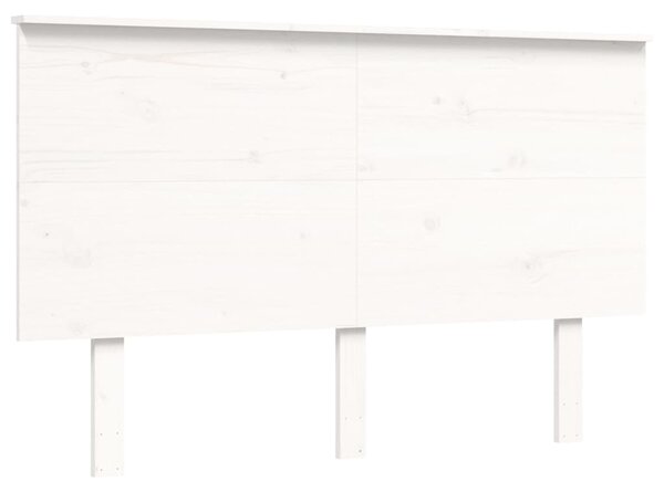 Krevet za starije s uzglavljem bijeli 120x200 cm masivnog drva - Bijela / 120 x 200 cm