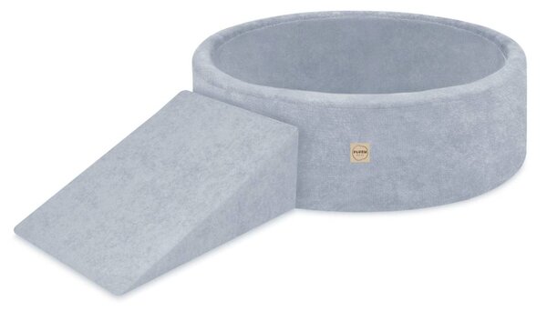 Plush Nest Suhi bazen za igralište 90x30 s trokutom (+200 loptica: biserne, zlatne, svijetloplave), plavi