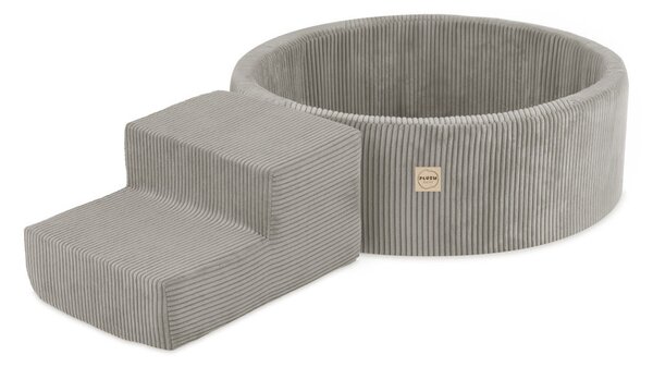 Plush Nest Igralište Suhi bazen 90x30 + stepenica (+200 loptica: biserna, zlatna, žuta), bež