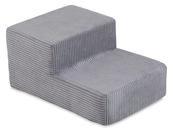 Plush Nest Igralište Suhi bazen 90x30 + stepenica (+200 loptica: biserna, srebrna, svijetloplava), sivi