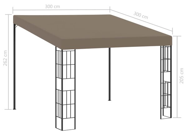 Zidna sjenica od tkanine 3 x 3 m smeđe-siva - Tupe / 3 x 3 m