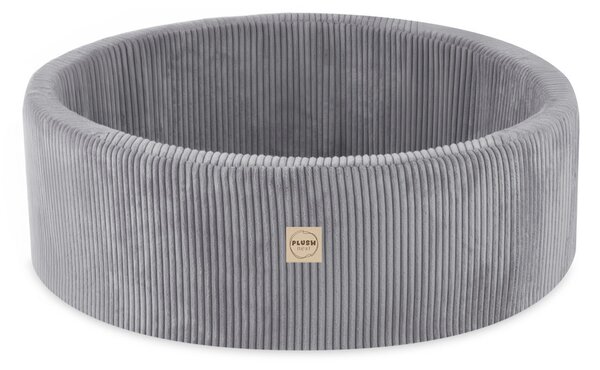 Plush Nest Igralište Suhi bazen 90x30 + stepenica (+200 loptica: biserna, srebrna, svijetloplava), sivi