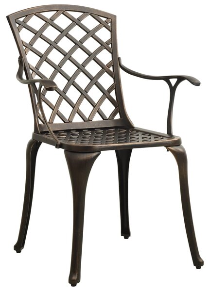 5-dijelni bistro set od lijevanog aluminija brončani - Smeđa / N/A