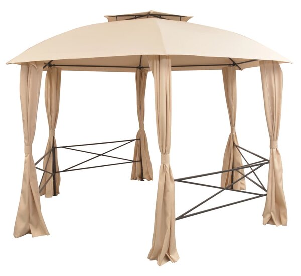 Vrtni šator/paviljon sa zavjesama šesterokutni 360 x 265 cm - Bež / N/A