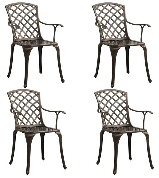 5-dijelni bistro set od lijevanog aluminija brončani - Smeđa / N/A
