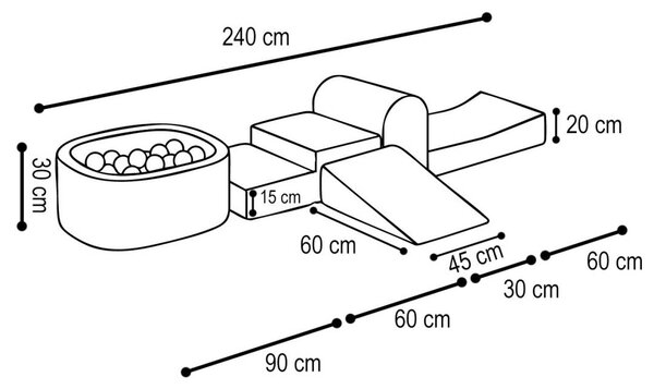 Plush Nest Mini igralište (+bazen i 100 loptica), bež