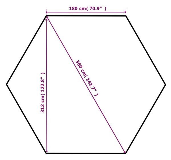 Vrtni šator/paviljon sa zavjesama šesterokutni 360 x 265 cm - Bež / N/A