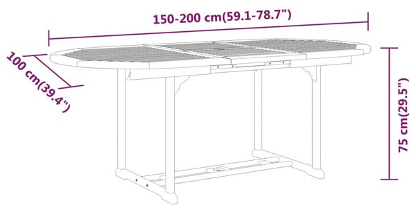 7-dijelni vrtni blagovaonski set od masivnog drva eukaliptusa - Smeđa / N/A