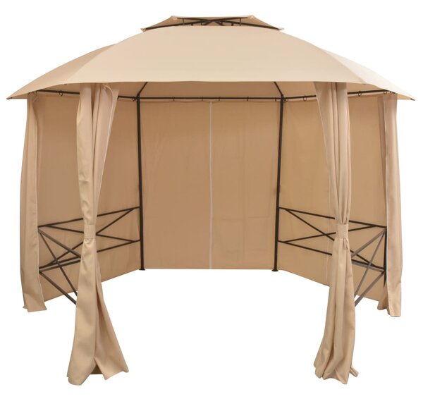 Vrtni šator/paviljon sa zavjesama šesterokutni 360 x 265 cm - Bež / N/A