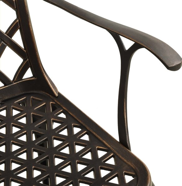 5-dijelni bistro set od lijevanog aluminija brončani - Smeđa / N/A