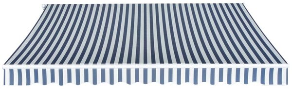 Sklopiva tenda na ručno upravljanje 350 cm crno-bijela - Plava / 350 cm