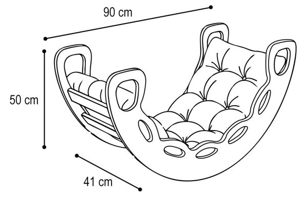 Plush Nest Mala ljuljačka 4-u-1 ljuljačka + zid za penjanje/tobogan + jastuk (ružičasti baršun), bijela drvena ploča
