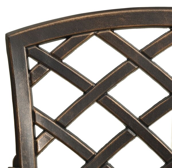 5-dijelni bistro set od lijevanog aluminija brončani - Smeđa / N/A