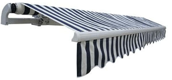Sklopiva motorizirana tenda 400 cm plavo-bijela - Plava / 400 cm
