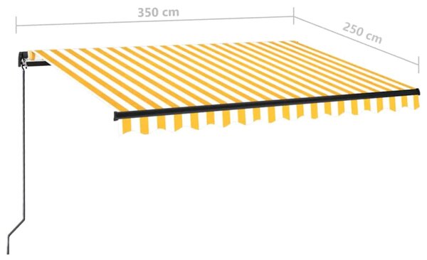 Tenda na ručno uvlačenje 350 x 250 cm žuto-bijela - Žuta / 350 x 250 cm