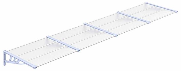 Nadstrešnica za vrata siva i prozirna 396 x 90 cm polikarbonat - Prozirna / 396 x 90 cm