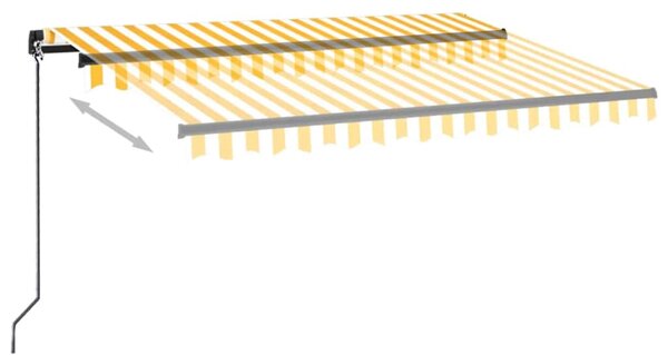 Tenda na ručno uvlačenje 350 x 250 cm žuto-bijela - Žuta / 350 x 250 cm