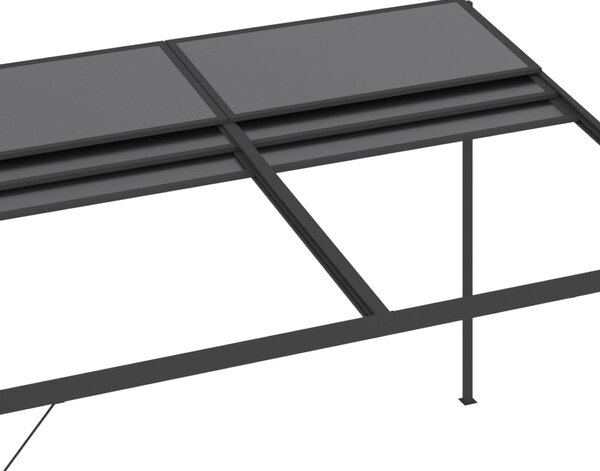 Sjenica s krovom antracit 4 x 3 x 2,5 m od aluminija i čelika - Antracitno siva / N/A