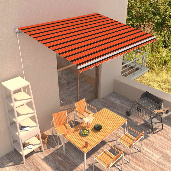 Tenda na ručno uvlačenje 400 x 300 cm narančasto-smeđa - Šarena / 400 x 300 cm