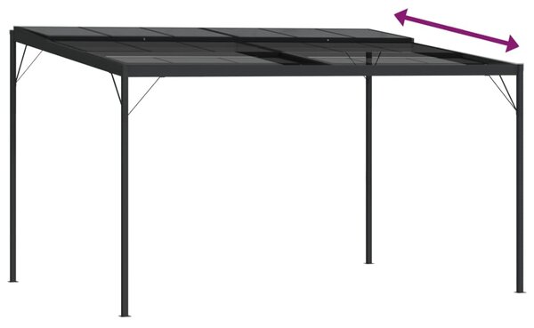 Sjenica s krovom antracit 4 x 3 x 2,5 m od aluminija i čelika - Antracitno siva / N/A