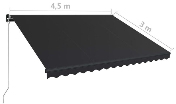 Tenda na ručno uvlačenje 450 x 300 cm antracit - Antracitno siva / 450 x 300 cm