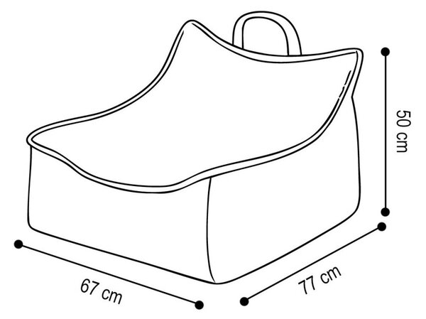 Plush Nest Puffy Square fotelja, 77x67x50, zelena
