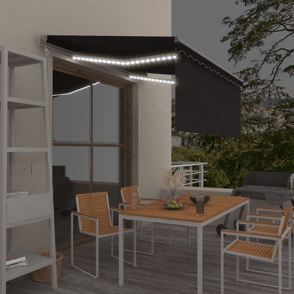 Automatska tenda s roletom i senzorom LED 3 x 2,5 m antracit - Antracitno siva / 3 x 2.5 m