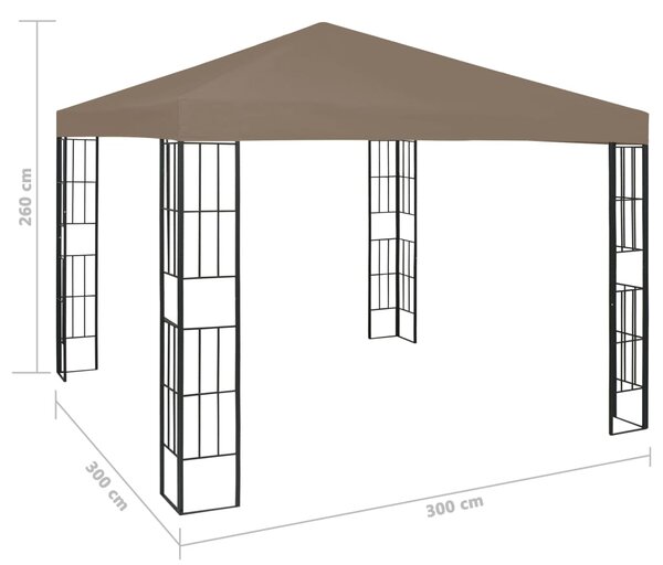 Sjenica 3 x 3 m smeđe-siva - Tupe / 3 x 3 m