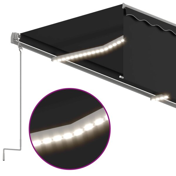 Automatska tenda s roletom i senzorom LED 3 x 2,5 m antracit - Antracitno siva / 3 x 2.5 m
