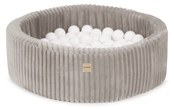 Plush Nest suhi bazen, okrugli 90x30 cm, bež - pufnaste lamele za djecu