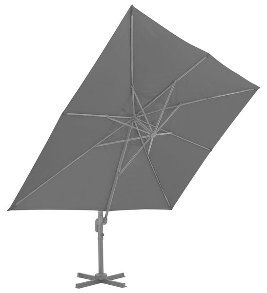Vrtni suncobran s prijenosnom bazom antracit - Siva / 3 x 4 m