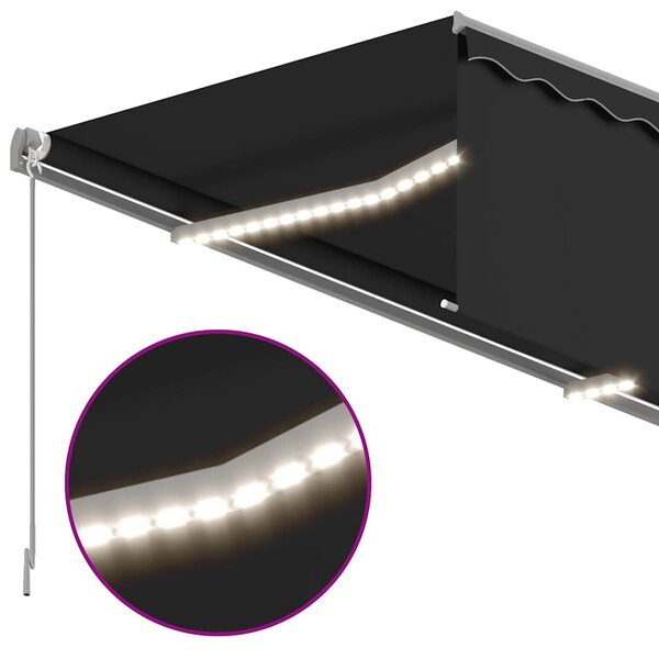 Tenda na ručno uvlačenje s roletom LED 3,5 x 2,5 m antracit - Antracitno siva / 3.5 x 2.5 m