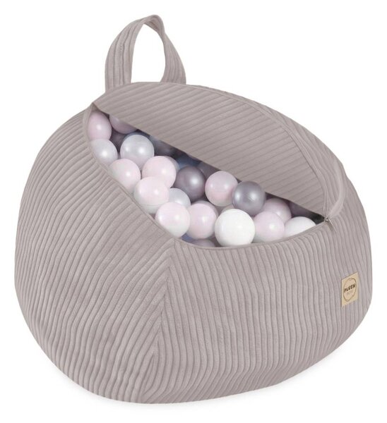 Plush Nest Vrećica za pohranu igračaka i plišanih igračaka, dječji puf, bež, mini