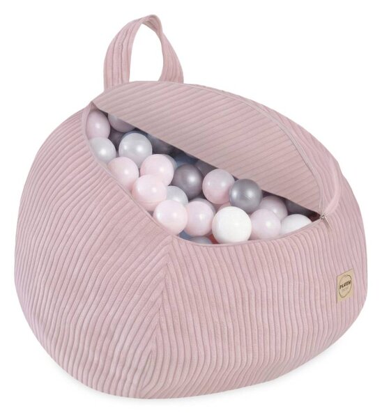 Plush Nest Vrećica za pohranu igračaka i plišanih igračaka, dječji puf, svijetlo ružičasta, mini