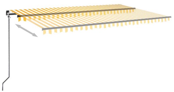 Tenda na ručno uvlačenje s LED svjetlom 500x300 cm žuto-bijela - Žuta / 500 x 300 cm