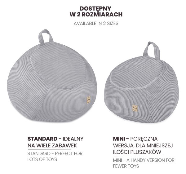 Plush Nest Vrećica za pohranu igračaka i plišanih igračaka, dječji puf, bež, mini