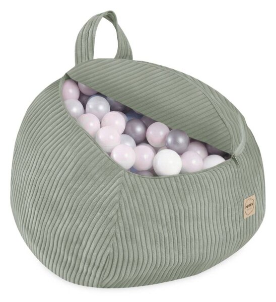 Plush Nest Vrećica za pohranu igračaka i plišanih igračaka, dječji puf, zelena, mini