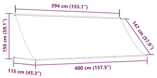 Tenda na uvlačenje 400 x 150 cm plavo-bijela - Plava / 400 x 150 cm